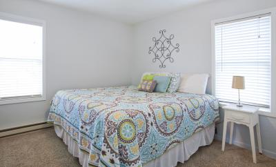 Bedroom 1 features a king bed with a delicious memory foam mattress.