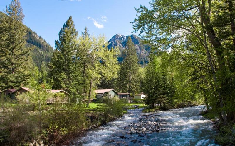 The Resort is at the confluence of the East and West Fork of the Wallowa River